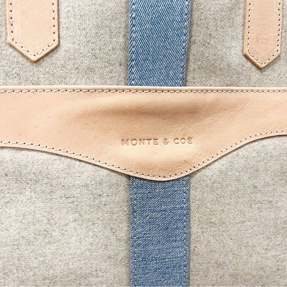 Monte & Coe Italian Wool Tote in Nude Crossbody Strap - Picture 5 of 12